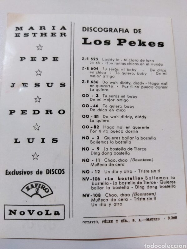 Tarjeta postal de promoción Discos Zafiro . Años 60 - Imagen 3
